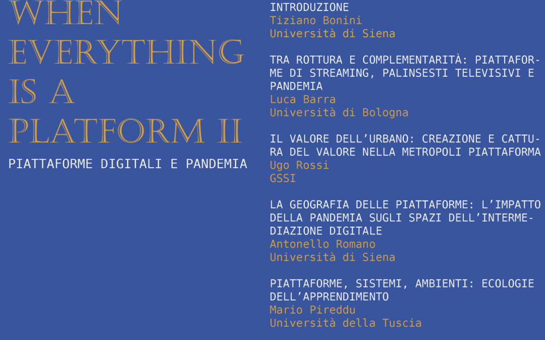 When Everything is a Platform II – Piattaforme e Pandemia