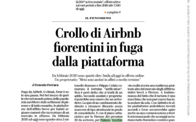 Crollo di Airbnb, fiorentini in fuga dalla Piattaforma. Intervista a Antonello Romano