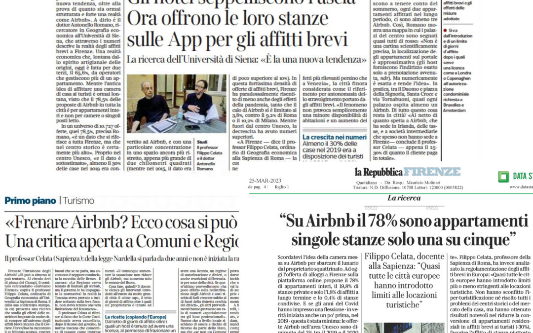 Le ricerche di Filippo Celata, Gianluca Bei e Antonello Romano su La Repubblica e il Corriere